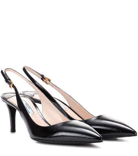 prada leather kitten-heel slingback pumps